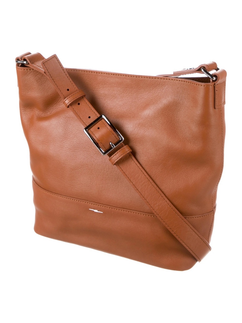 Shinola Soft Brown Leather Relaxed Hobo Should & Crossbody Bag Silver Logo